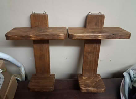 Photo of free 2 x wooden shelves for candles, etc (Brixton SW9) #1