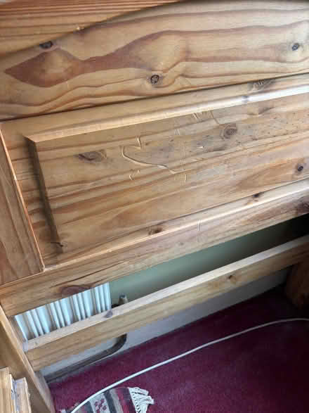 Photo of free Single wooden bed and single IKEA mattress (Mynydd LLandegai LL57) #1