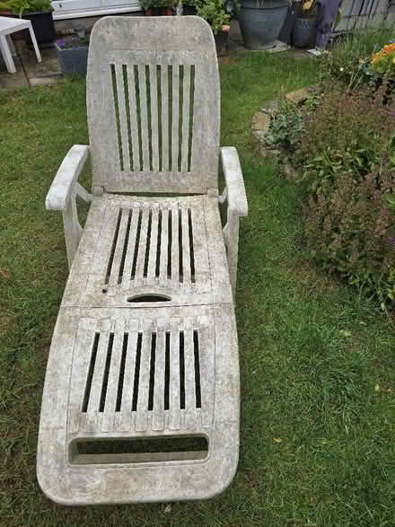 Photo of free Plastic garden sun lounger (Taverham NR8) #1