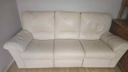 Photo of free 3 Seater Recliner & 2 Seater Cream Leather sofa (Erith DA17) #1