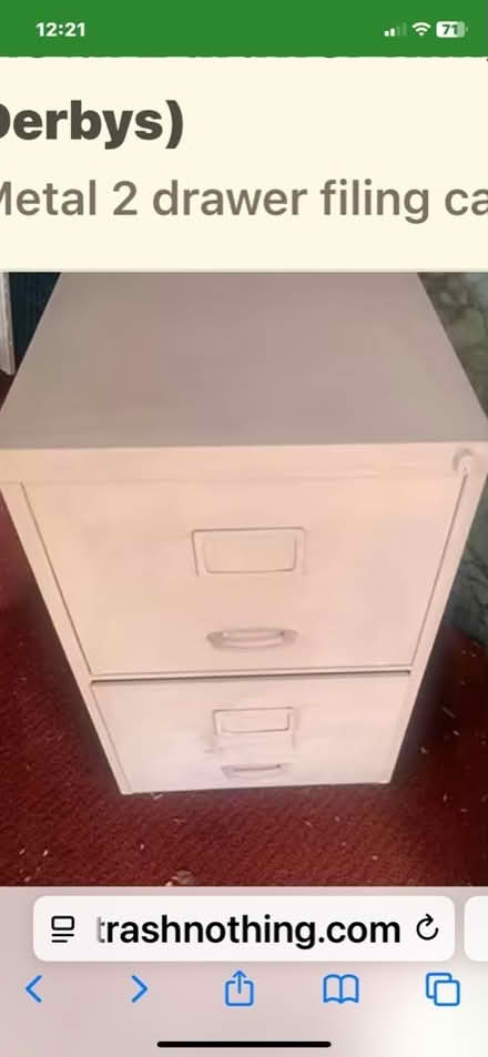 Photo of free Two drawer metal filing cabinet (Cromford DE4) #1