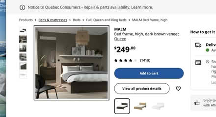 Photo of free Queen size Ikea Malm bed frame (Pharmacy and Eglinton area) #1