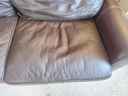 Photo of free Leather settee sofa 3-seater. (Dursley GL11) #3