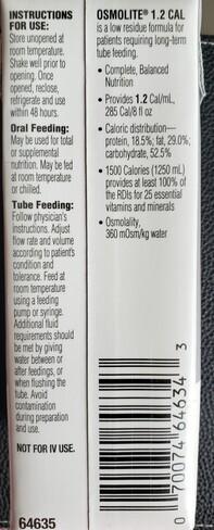 Photo of free Liquid Nutrition - Osmolite - for tube or oral feeding #2