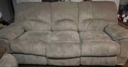 Photo of free Dual recliner sofa and wedge (Woodridge) #1
