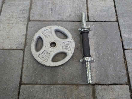 Photo of free Dumbbell Bar and 10 lb weight (Brant and QEW) #1