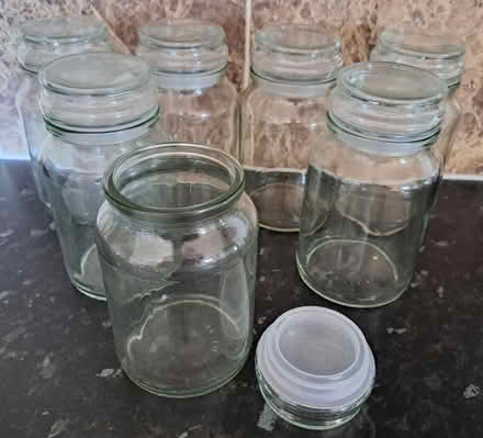 Photo of free 7 Glass Storage Jars with tight fitting lids. (Southport PR8) #2