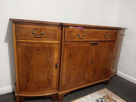Photo of free Vintage Georgian Style Yew Wood Serpentine Sideboard Cabinet (Arnold NG5) #2