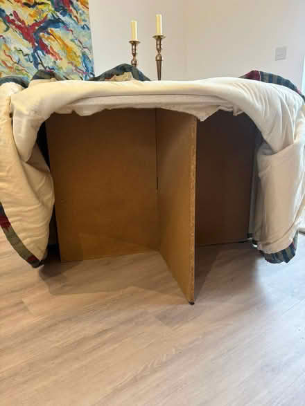 Photo of free Glass top, cross-base table (Poundbury DT1) #1