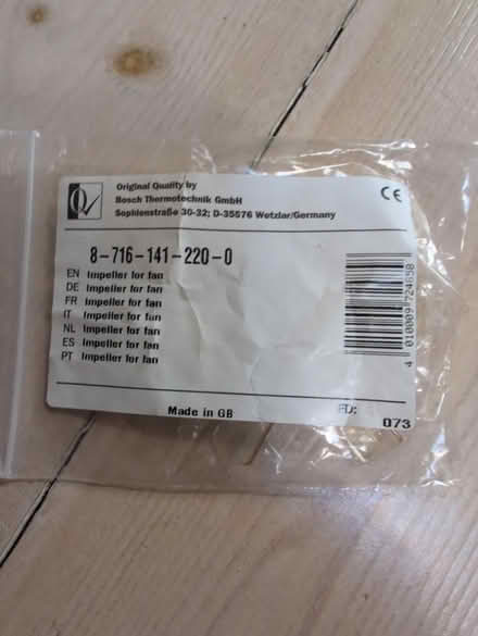 Photo of free Boiler fan impeller (Bear Flat, Bath BA24) #2