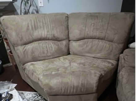 Photo of free Dual recliner sofa and wedge (Woodridge) #3