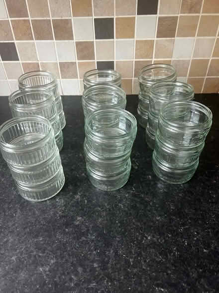 Photo of free 27 glass dessert pots. (Hollins BL9) #1