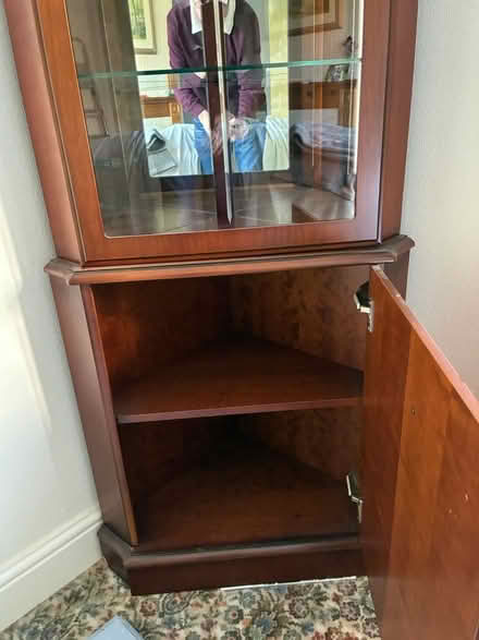 Photo of free Wooden/mirrored corner cabinet (Croxley Green WD3) #2
