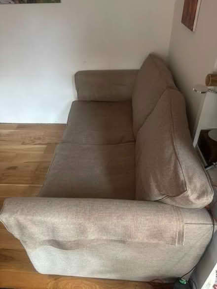 Photo of free Comfortable Beige Linen Three-Seater Sofa – Good Condition (Caterham on the Hill CR3) #2