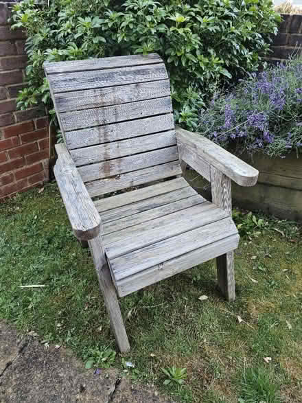 Photo of free 4 Wooden Garden Chairs (Gu7 1ax) #2