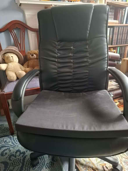 Photo of free Black faux leather office chair (Gillingham ME7) #1