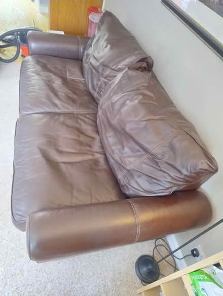 Photo of free Leather settee sofa 3-seater. (Dursley GL11) #4
