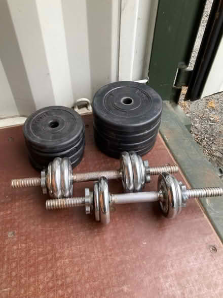 Photo of free Dumbbells and weights (Swindon SN2 barnfield road) #1