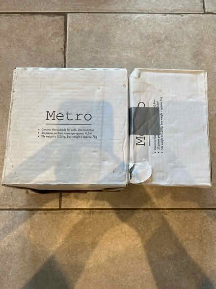 Photo of free 1.5 boxes of cream metro tiles (Leyton, E10) #1