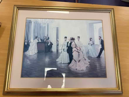 Photo of free Large wood gilt frame with print (Baffins PO3) #1