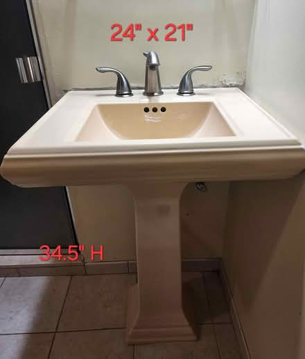 Photo of free Peach colored toilet & Sink (Reford township) #1