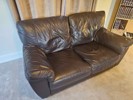 Photo of free Brown Leather Sofa (Swindon, SN6) #3