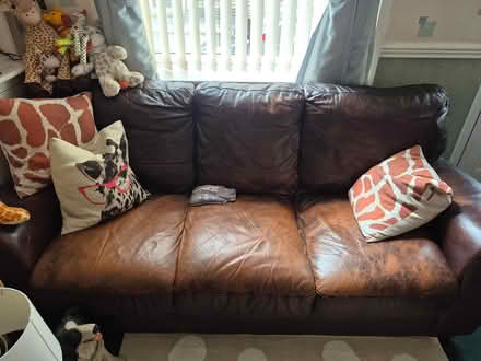 Photo of free 2 3 seater leather sofa (BB10) #2