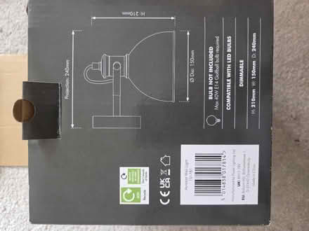 Photo of free Black and brass spotlight wall lamp (West Bridgford NG2) #3