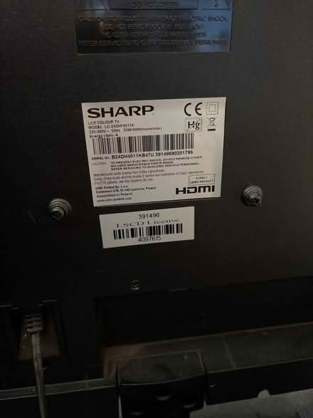 Photo of free Sharp 24” flat screen tv, dvd player (Saltney Ferry CH4) #3