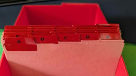 Photo of free Card file box with index (Stroud) #2