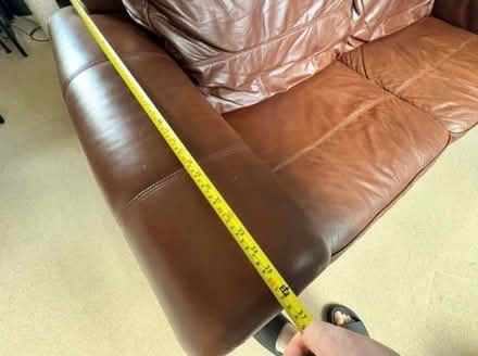 Photo of free Brown Leather Sofa (Nuneaton CV10) #3