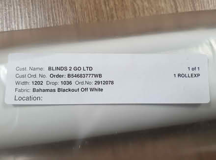 Photo of free Blackout Off White Roller Blind (Lower Addiscombe, CR0) #2