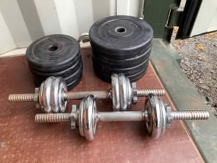 Photo of free Dumbbells and weights (Swindon SN2 barnfield road) #2
