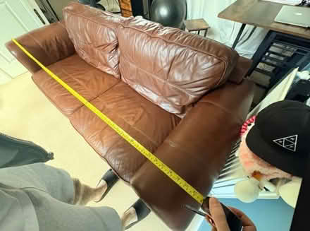 Photo of free Brown Leather Sofa (Nuneaton CV10) #4