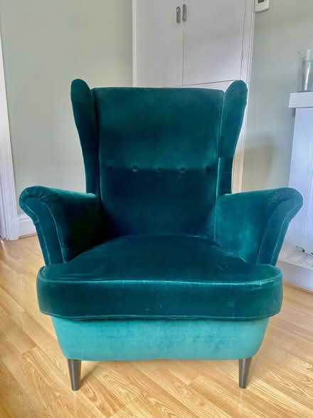 Photo of free Green velvet armchair (SW18) #1