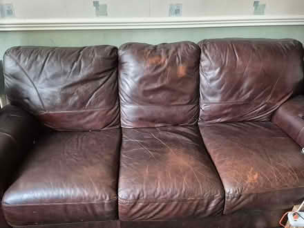 Photo of free 2 3 seater leather sofa (BB10) #1