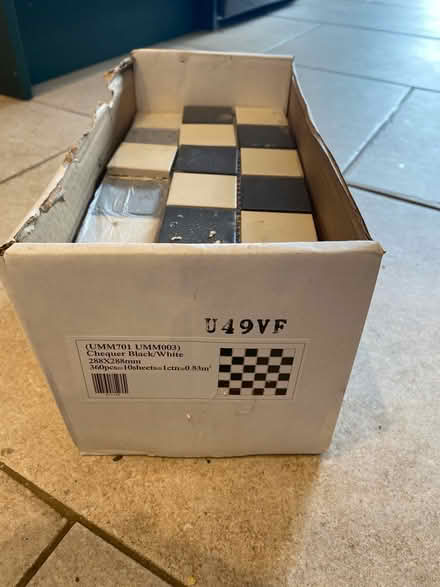 Photo of free Almost full box of chequer tiles (Leyton, E10) #1