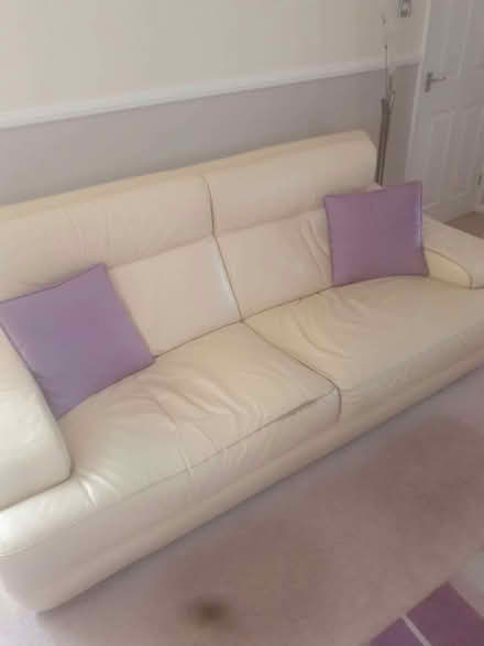 Photo of free Leather 3 seater and arm chair (Lower Earley RG6) #2