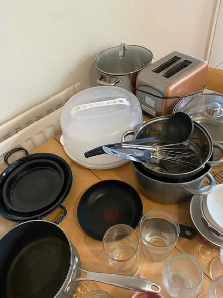 Photo of free Crockery, pots, toaster (SW18) #1
