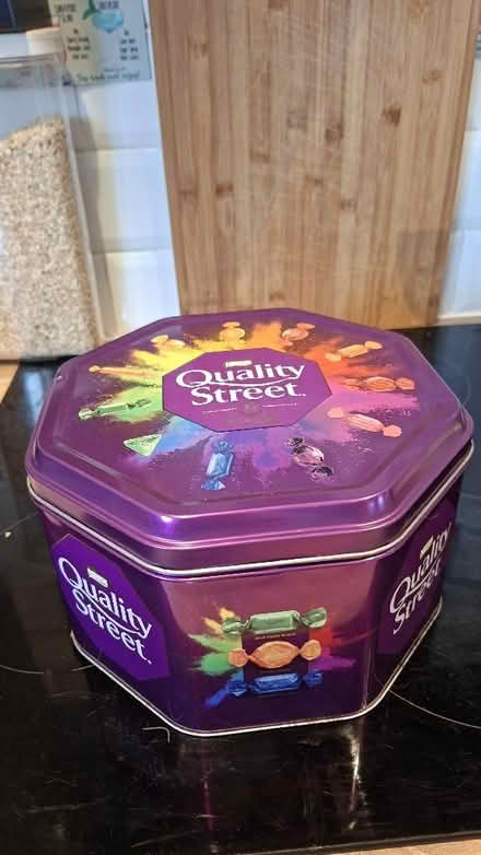 Photo of free Empty 1.9kg tin Quality Street (Broomridge FK7) #1