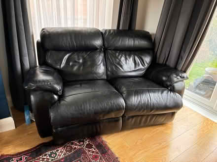 Photo of free Black leather recliner sofa (Greystones S11) #1