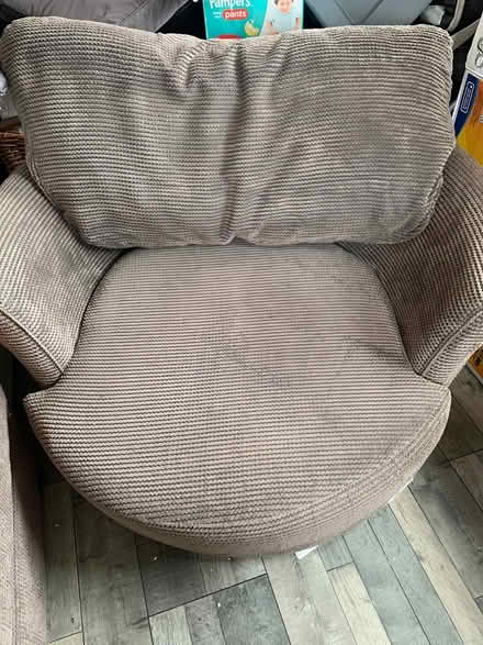 Photo of free Swivel cuddle chair and footstool (Sittingbourne ME10) #1