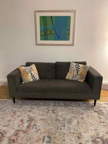 Photo of free Grey sofa in good condition - coordinating chair also posted (Knightsbridge SW7) #1