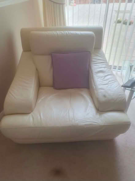 Photo of free Leather 3 seater and arm chair (Lower Earley RG6) #1