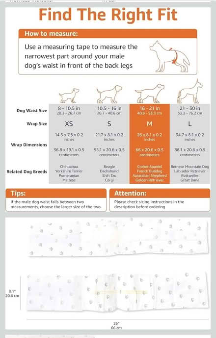 Photo of free Disposable Male dog diapers/wraps-M (Campbell, California) #1