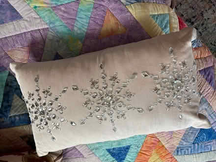 Photo of free Light blue small bolster pillow (Drexel Hill) #1