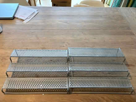 Photo of free 2x metal spice shelf for cupboard or drawer (Northchurch HP4) #3