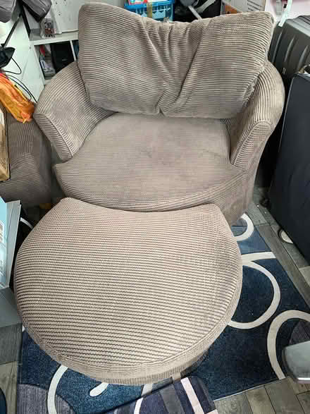 Photo of free Swivel cuddle chair and footstool (Sittingbourne ME10) #2