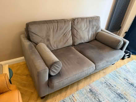 Photo of free Grey velvet sofa (Heaton Mersey SK4) #2
