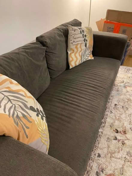 Photo of free Grey sofa in good condition - coordinating chair also posted (Knightsbridge SW7) #2